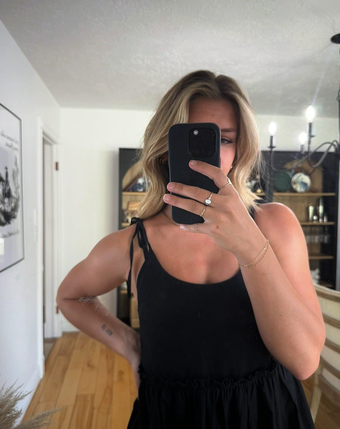 Linen A-Line Sundress | Black