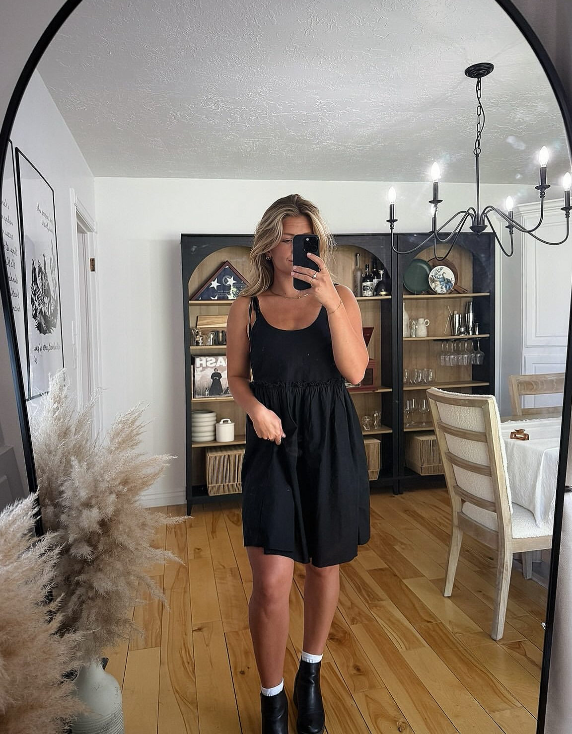 Linen A-Line Sundress | Black