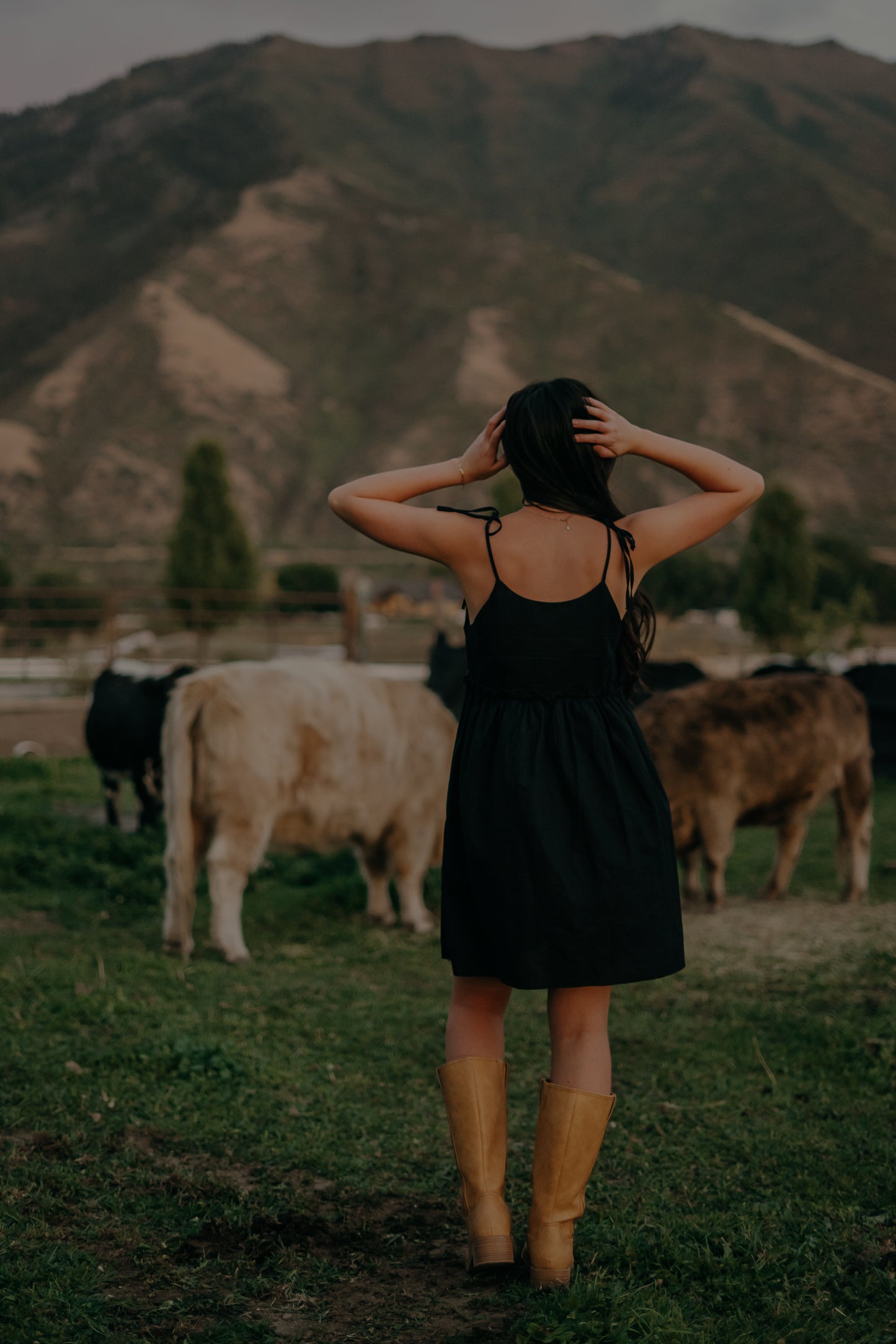 Linen A-Line Sundress | Black