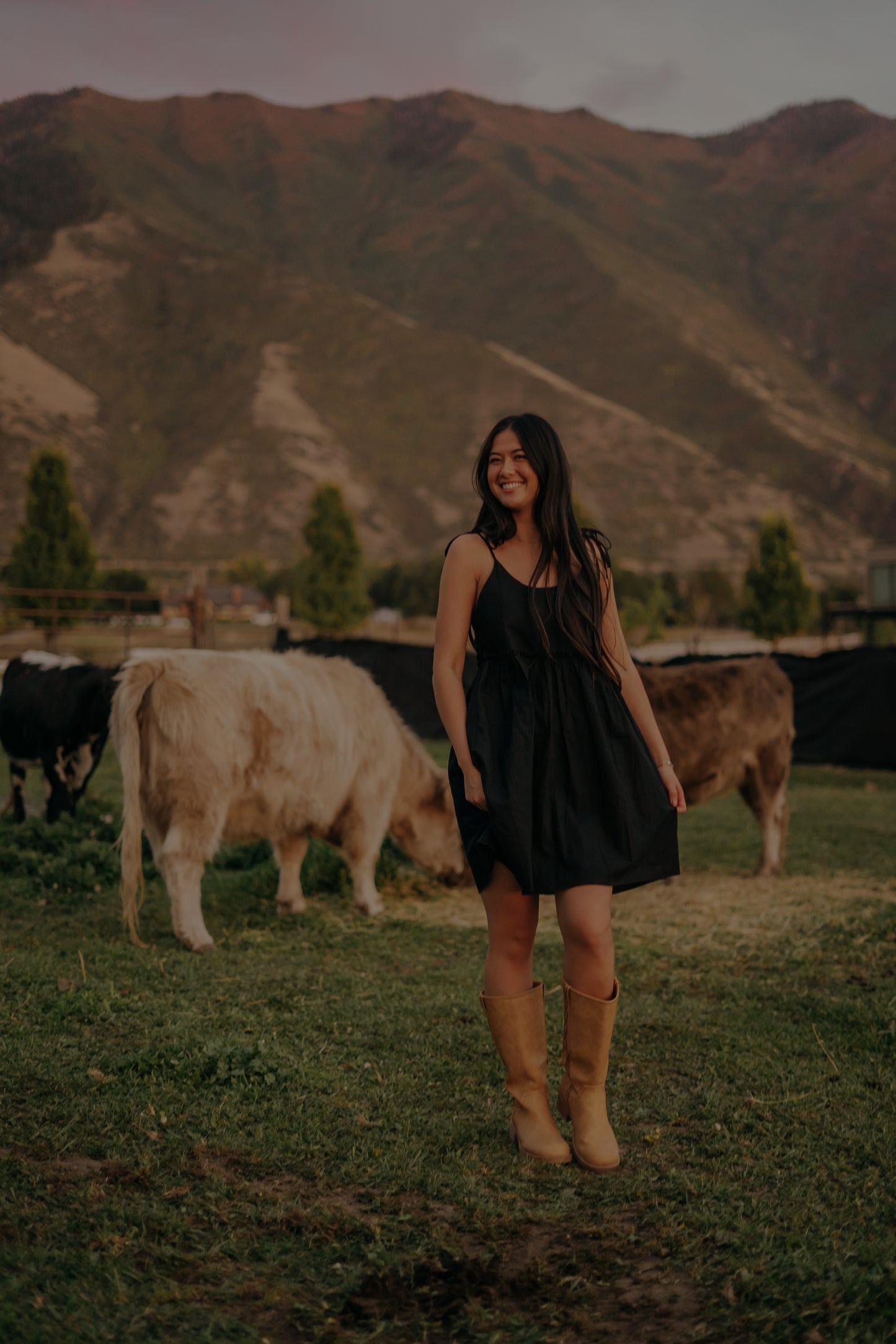 Linen A-Line Sundress | Black