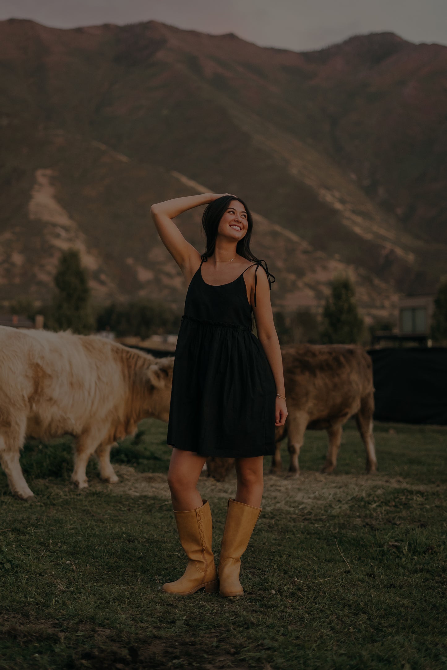 Linen A-Line Sundress | Black