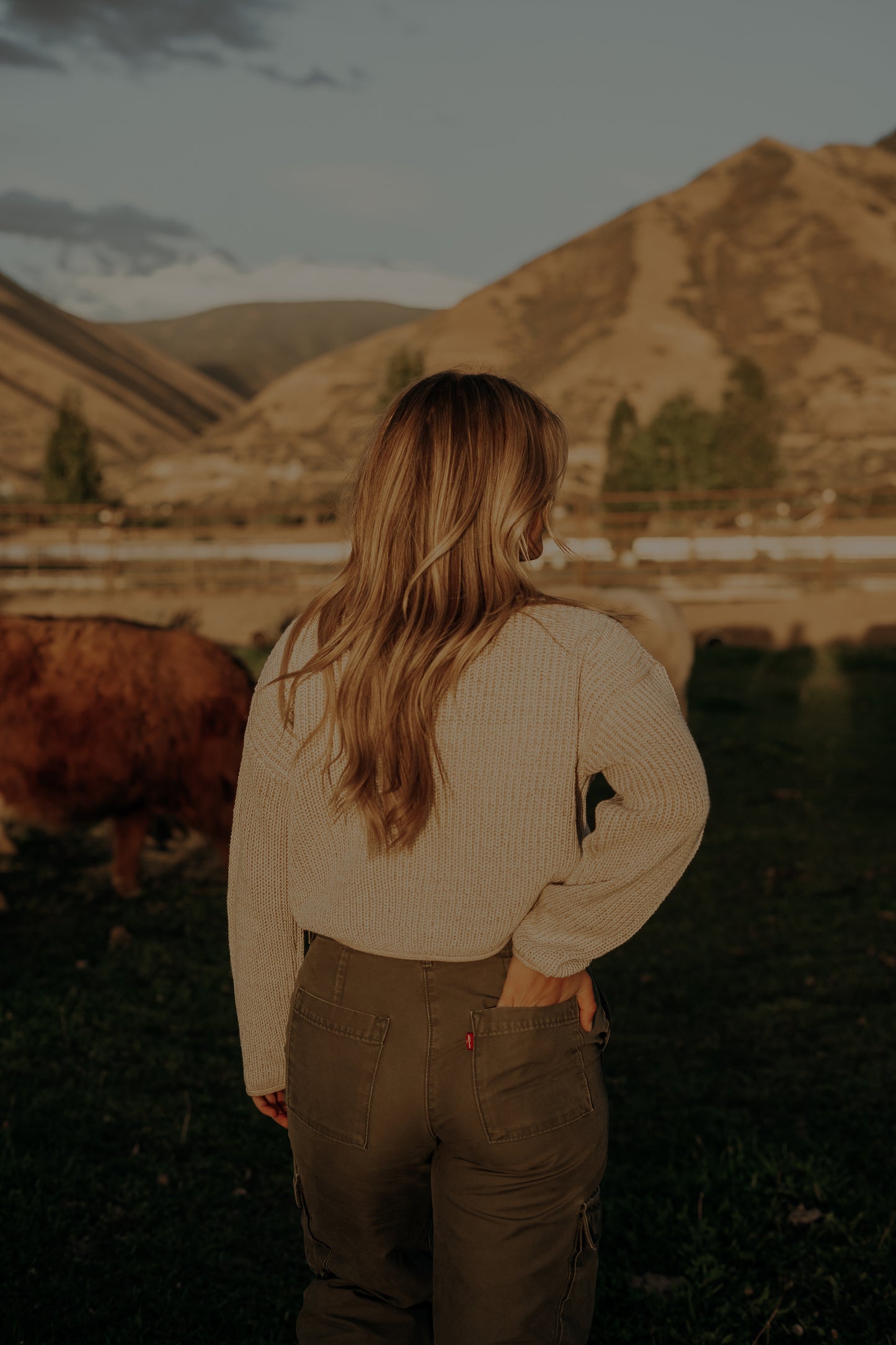 Knit Sweater Acrylic Ribbed Crew Neck Pullover