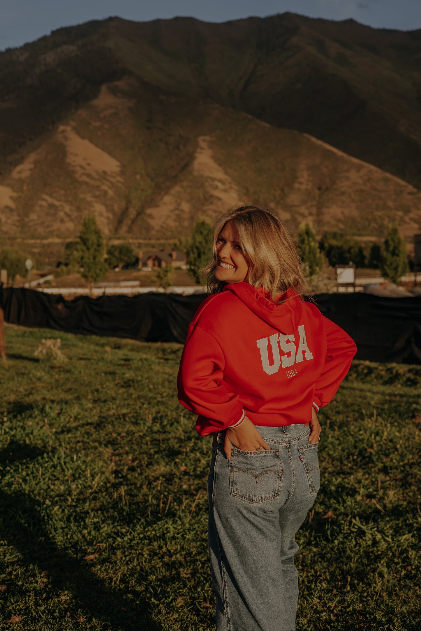 USA Red Print Hoodie