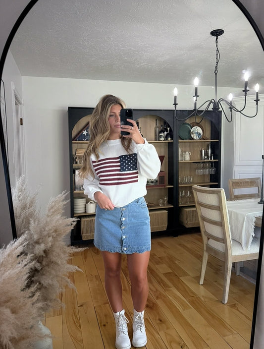 Independence Day Knit Flag Sweater